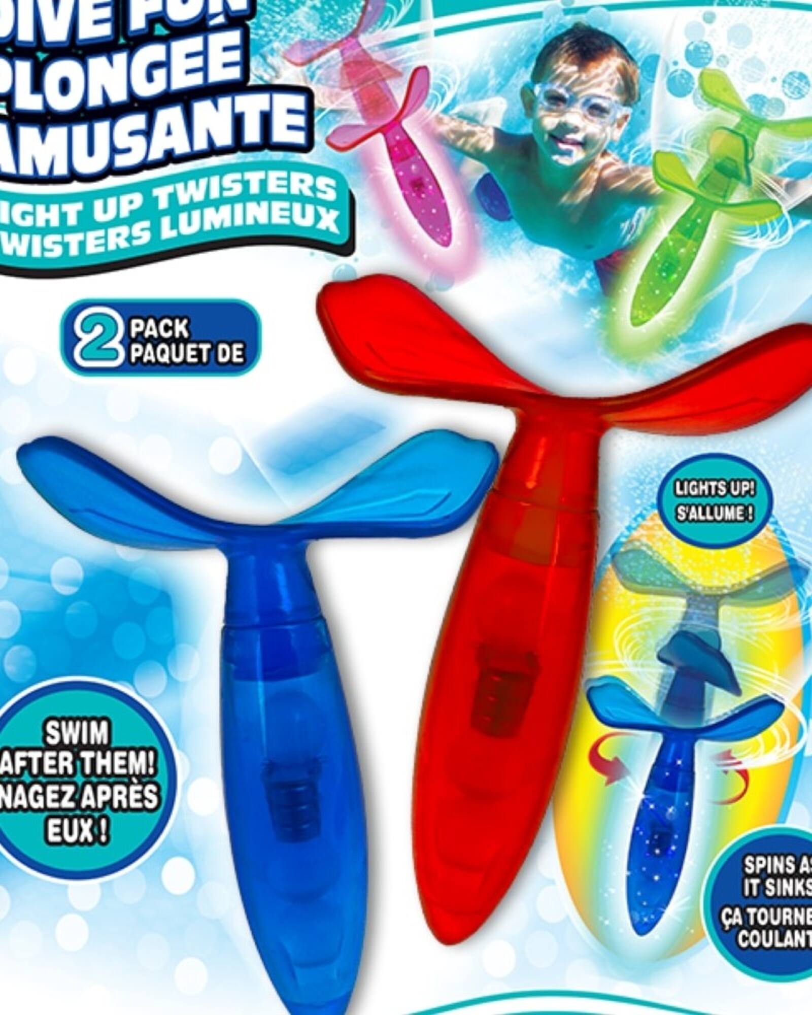 Assorted Dive Fun Light-Up Twisters, 2pc.